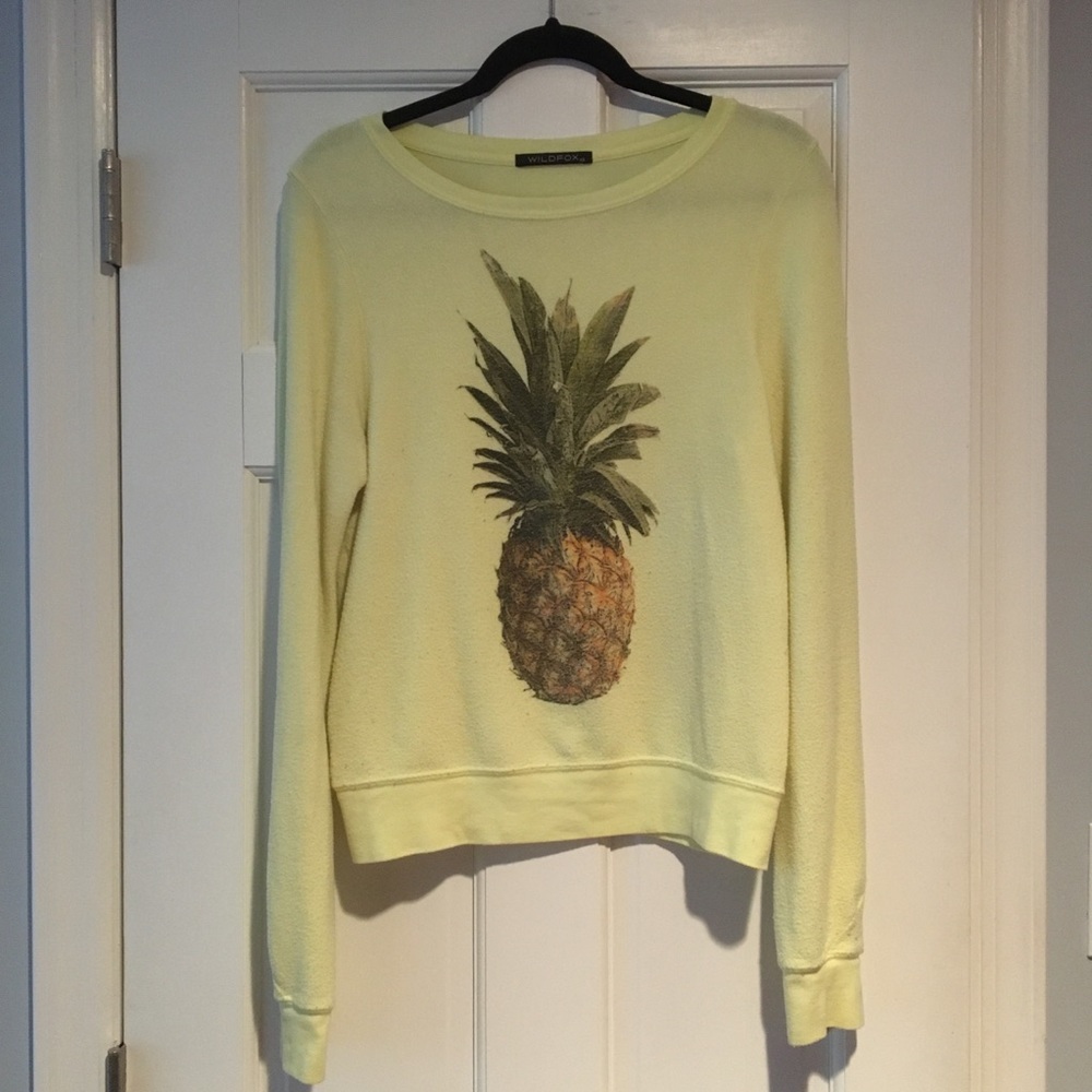 WILDFOX Light Yellow Pineapple Sweatshirt